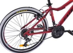 Rower górski MTB Fuzlu Team koła 24 alu. rama 14,5" czerwony/czarny połysk dla chłopca na komunię