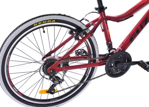 Rower górski MTB Fuzlu Team koła 24 alu. rama 14,5" czerwony/czarny połysk dla chłopca na komunię