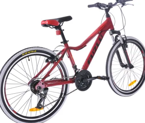 Rower górski MTB Fuzlu Team koła 24 alu. rama 14,5" czerwony/czarny połysk dla chłopca na komunię