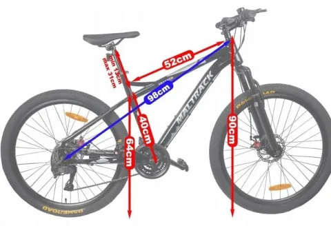 ROWER GÓRSKI MTB MANETKI 21 BIEGÓW 2 TARCZE RAMA 15" KOŁA 26" NÓŻKA