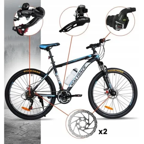 ROWER GÓRSKI MTB 26" SHIMANO 18 BIEGÓW HAMULCE TARCZOWE STALOWA RAMA