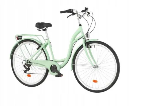 Rower miejski Citybike 7 Biegów 28 cali damski Miętowy