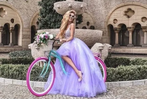 ROWER MIEJSKI DAMKA DAMSKI KOSZ WKŁAD LAZUROWY 26 LEKKI PASTELOWY