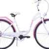 Rower miejski 28 damski Kozbike biało-różowy standard