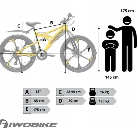 Rower Męski Damski Górski Koła 26 MTB Shimano IWOBIKE 2025 Full Amory