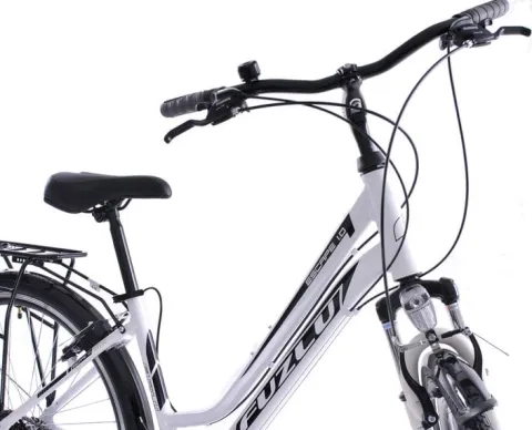 Rower trekkingowy 28 Fuzlu Escape 1.0 Lady (18") biały/czarny/czarny połysk