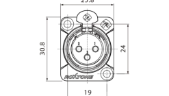 Roxtone gniazdo tablicowe XLR RX3FD-BG