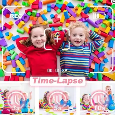 RÓŻÓWY APARAT NATYCHMIASTOWY 1080P Z TERMO DRUKARKA DLA DZIECI 12MPX