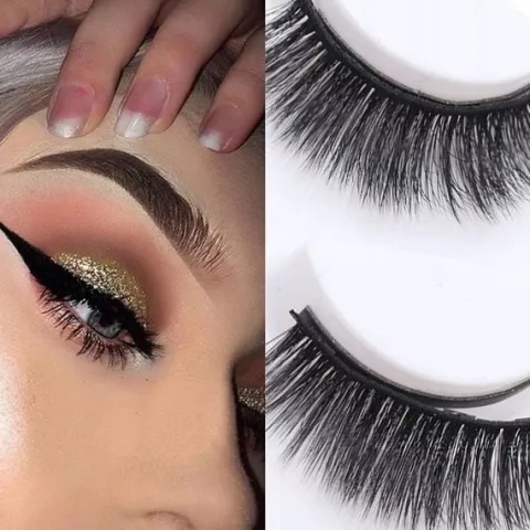 RZĘSY MAGNETYCZNE 3X DŁUGIE + PĘSETA + EYELINER