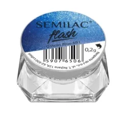 Semilac Flash Holo Blue 691, pyłek, brokat niebieski