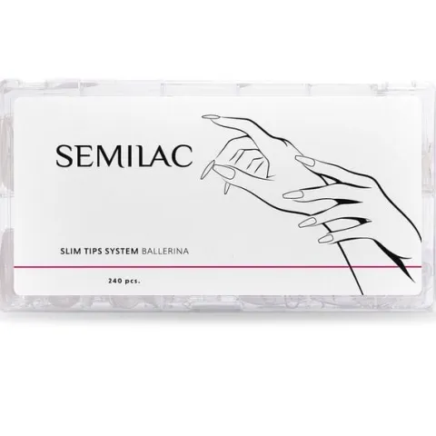 SEMILAC SLIM Tips system cienkie tipsy do paznokci 240 sztuk BALLERINA