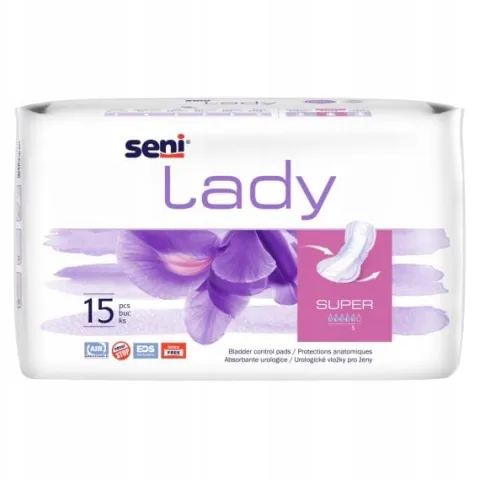 Seni Lady Super podpaski wkładki chłonne 3 opakowania po 15 sztuk