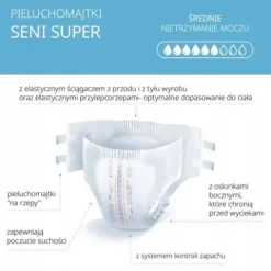 SENI SUPER PIELUCHOMAJTKI DLA DOROSŁYCH M 30SZT. ZAPINANE NA RZEPY