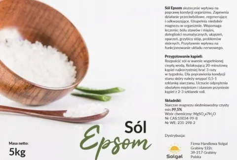 SIARCZAN MAGNEZU sól do kąpieli gorzka SÓL EPSOM czysty skład 5kg