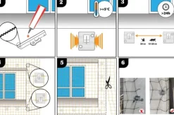 SIATKA NA BALKON Z DRUCIKIEM PREMIUM DLA KOTA BEZ WIERCENIA ZESTAW 6x3