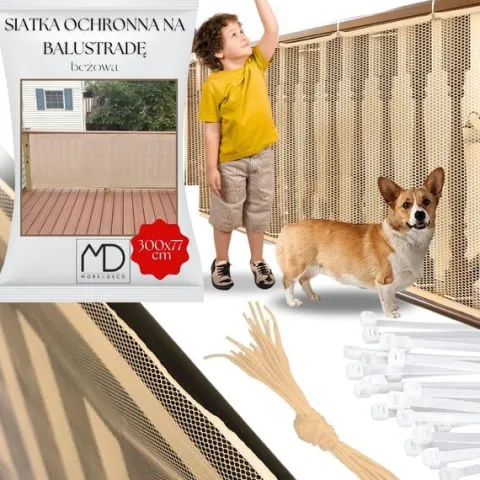 Siatka ochronna na balustrady schody balkon dla dzieci zabezpieczenie 300cm