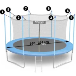 Siatka wewnętrzna do trampoliny 374cm 12ft Neo-Sport
