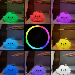 Silikonowa lampka nocna Chmurka led rgb