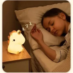 Silikonowa lampka nocna Jednorożec led rgb
