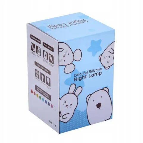 Silikonowa lampka nocna Miś dla dzieci LED USB + pilot