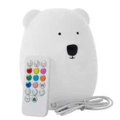 Silikonowa lampka nocna Miś dla dzieci LED USB + pilot