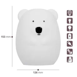 Silikonowa lampka nocna Miś dla dzieci LED USB + pilot