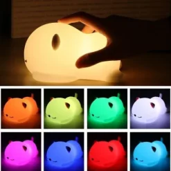 Silikonowa lampka nocna Misiek led rgb