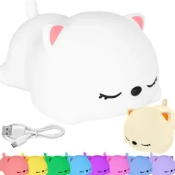 Silikonowa lampka nocna Misiek led rgb