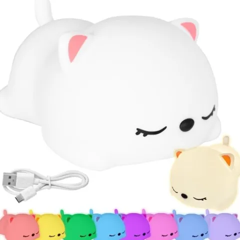 Silikonowa lampka nocna Misiek led rgb