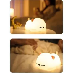 Silikonowa lampka nocna Misiek led rgb