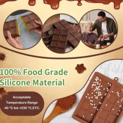 Silikonowe Formy do Czekolady Dubajskiej Głębokie 2 Sztuki Brązowe