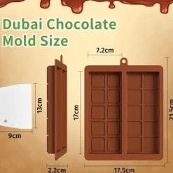 Silikonowe Formy do Czekolady Dubajskiej Głębokie 2 Sztuki Brązowe