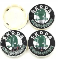 SKODA DEKIELKI na felgi zaślepki felg KAPSLE ŠKODA kołpaczki 55mm 4szt.
