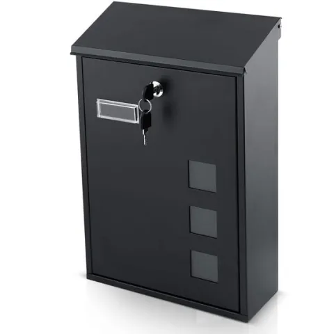 Skrzynka na listy 39x25,5x12 cm czarna HM-864