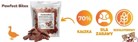 Smaczki przysmaki dla psa serduszka z kaczką i ryżem 500g PAWFECT BITES