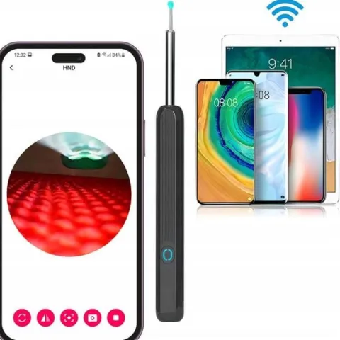 SMART OTOSKOP KAMERA CZYSZCZENIE USZU WOSK WIFI HD APLIKACJA ENDOSKOP