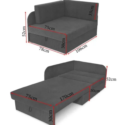 Sofa Kubuś łóżko amerykanka narożnik funkcja spania