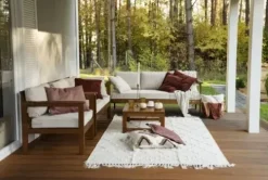 Sofa 2os. Drewniane Meble Ogrodowe Z Poduszkami CO