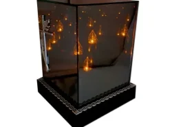 SOLAR SOLARNY FOTOWOLTAICZNY ZNICZ LAMPION KWT GIGANT 3D KRZYŻ SREBRO