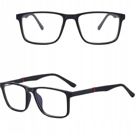 SOLIDNE Męskie Okulary Zerówki do KOMPUTERA Blue Light UV OPRAWKI Flexy
