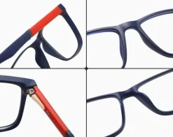 SOLIDNE Męskie Okulary Zerówki do KOMPUTERA Blue Light UV OPRAWKI Flexy