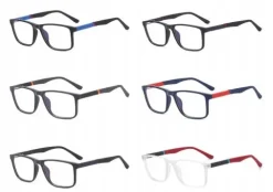 SOLIDNE Męskie Okulary Zerówki do KOMPUTERA Blue Light UV OPRAWKI Flexy