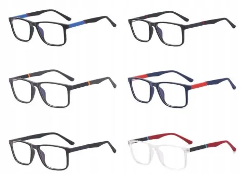 SOLIDNE Męskie Okulary Zerówki do KOMPUTERA Blue Light UV OPRAWKI Flexy