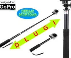 SOLIDNY DŁUGI MONOPOD DO KAMER GOPRO HERO TRADYCYJNYCH APARATÓW KAMER