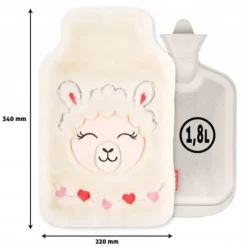 SOXO termofor lama duży gumowy w pokrowcu 1,8L prezent dla dziewczyny