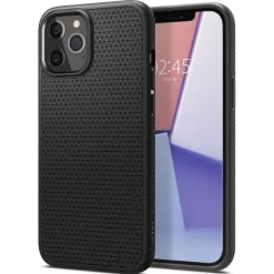 SPIGEN ETUI LIQUID AIR CZARNE DO IPHONE 12/12 PRO – ELEGANCJA I OCHRONA