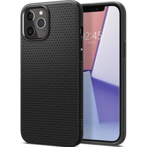 SPIGEN ETUI LIQUID AIR CZARNE DO IPHONE 12/12 PRO – ELEGANCJA I OCHRONA