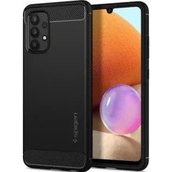 SPIGEN RUGGED ARMOR ETUI GALAXY A52 A52S CZARNE OCHRONA TPU