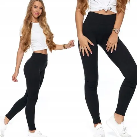 Spodnie Wygodne Leginsy Damskie Mocno Kryjące 1100-018 3XL czarne