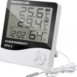 STACJA POGODOWA TERMO-HIGROMETR Z SONDĄ ZEWNĘTRZNĄ LCD ALARM